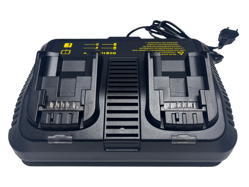 Dubbel oplader voor alle Li-ion accu's van DeWalt van 10,8 Volt tot 18 volts