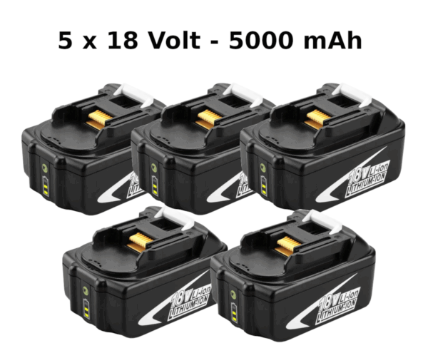 5 x Accu voor Makita BL1850 - 18 volt -  5000 Mah -  (5 stuks)