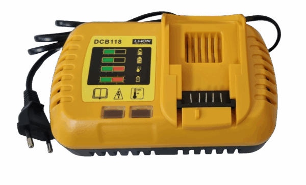 Snellader Dewalt DCB118 XR Li-Ion Acculader voor alle 10.8 - 14.4 - 18 en 54 Volt Li-ion accus