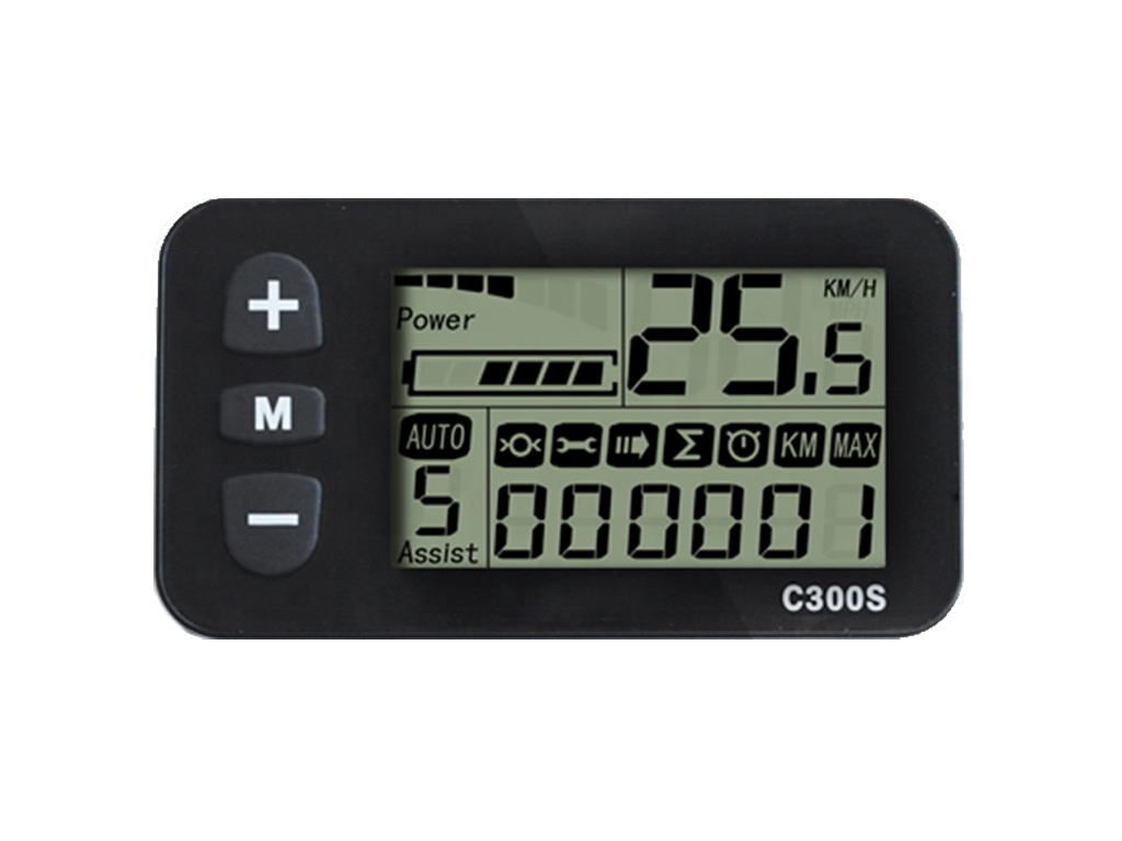 KT LCD Display C300S (5pins) – Slimme Bediening voor E-bike Systemen (24V/36V/48V)