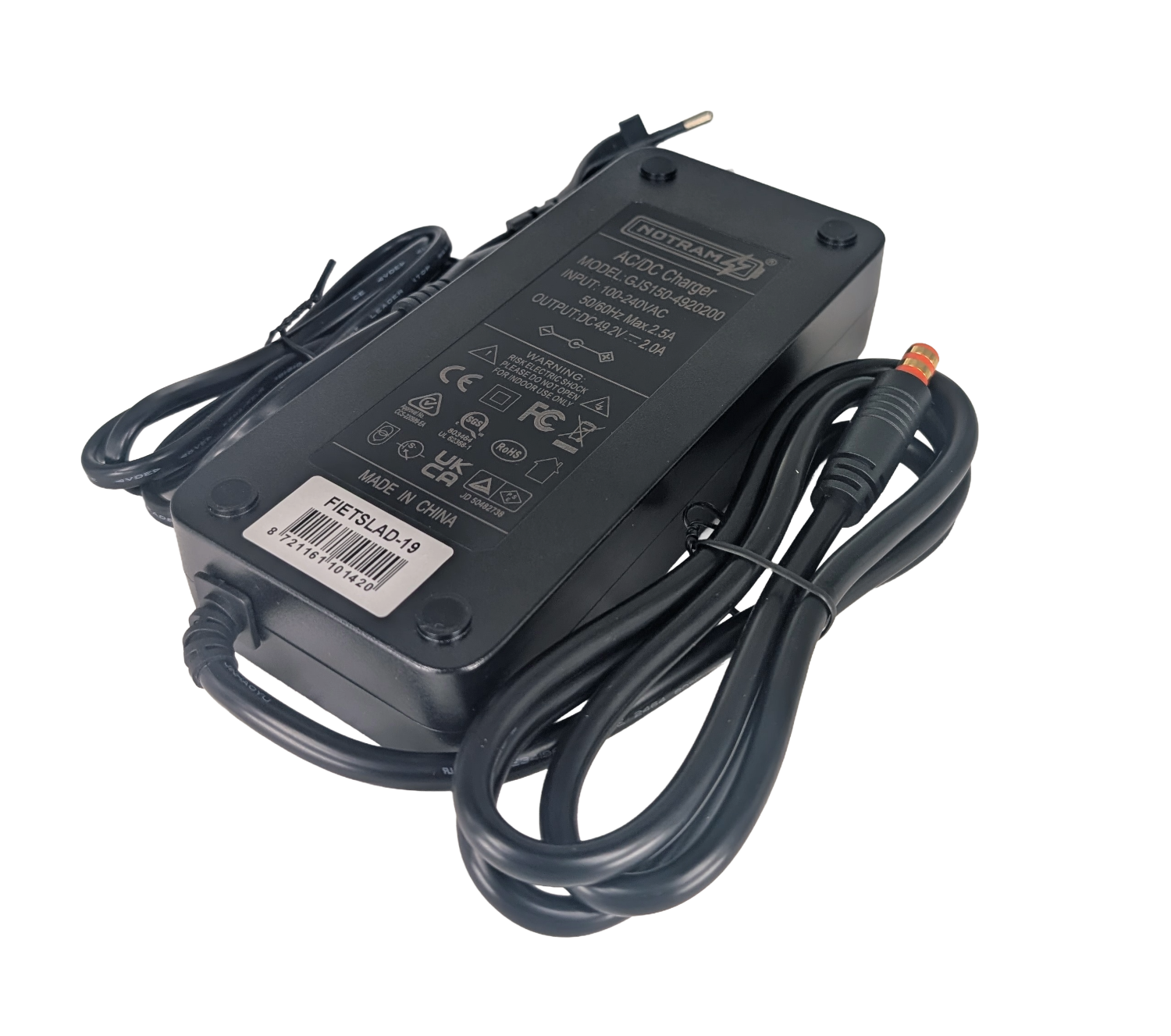 Notram Lader voor Bafang Accu's - 43 Volt - 2 ampere - 2 polig Notram Snellader voor Bafang Accu's - 43 Volt - 3 ampere - 2 polig - Afbeelding 3